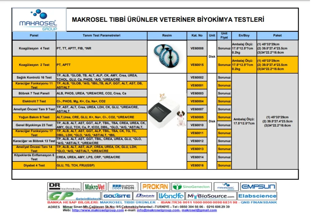 Makrosel Tibbi Urunler MSC100V Veteriner Biyokimya